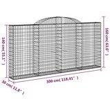  Lučne gabionske košare 6 kom 300x30x140/160cm pocinčano željezo | shoptok.hr