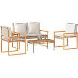 Maison Chic Seti vrtnega pohištva - Vrtna počivalna garnitura - Vrtni pohištvo set 4-delna z blazinami bež poli ratan, (21796524) | Shoptok.si