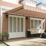vidaXL Automatska Vučna Tenda Prugasta Narančasta 600x300 cm | shoptok.hr