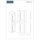AQUAART kupaonski ormarić bočni eternity 170 vov grafit supermat zlatna ručkica | shoptok.hr