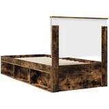  Krevetna konstrukcija s uzglavljem Dimljeni hrast 90 x 190 cm | shoptok.hr
