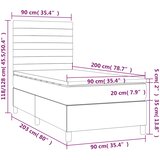 Krevet box spring s madracem LED plavi 90x200 cm od tkanine | Eponuda.ba