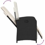  9-dijelni vrtni blagovaonski set s jastucima crni od poliratana Crna Dužina stola 190 cm | shoptok.hr