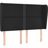  Uzglavlje s ušima crni 147x23x118/128 cm od umjetne kože | shoptok.hr