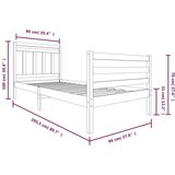  Posteljni okvir bel trden les 90x200 cm, (20643941) | Shoptok.si