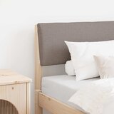 vidaXL Tapecirani uzglavlje Sivo-smeđa 80 cm Čvrsto borovo drvo | shoptok.hr