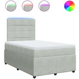 vidaXL Box spring postelja z vzmetnico svetlo siva 120x190 cm žamet | Shoptok.si