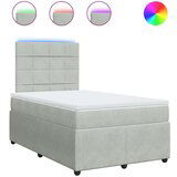 vidaXL Krevet s oprugama i madracem svjetlosivi 120x190 cm baršunasti | shoptok.hr