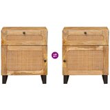  Nočna omarica Naravna 50 x 33 x 60 cm Masiven les manga, (5000107288) | Shoptok.si