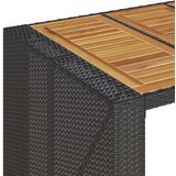  Vrtni stol s pločom od bagrema crni 145 x 80 x 110 cm poliratan | shoptok.hr
