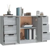  Komoda 3 kosi siva sonoma inženirski les, (20955314) | Shoptok.si