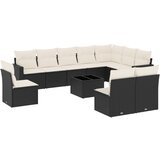  11-dijelni set vrtnih sofa od poliratana s jastucima crni | shoptok.hr