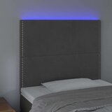 vidaXL LED posteljno vzglavje temno sivo 90x5x118/128 cm žamet | Shoptok.si