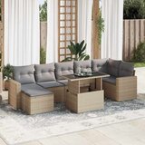  8-dijelni set vrtnih sofa od poliratana s jastucima bež | shoptok.hr