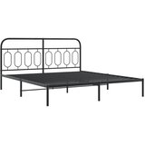  Metalni okvir za krevet s uzglavljem crni 183x213 cm | shoptok.hr