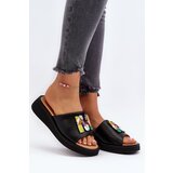 VINCEZA Black Women's Leather Slippers With Ornament Asames | shoptok.hr