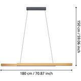 Eglo 390369 - led prigušiva luster na sajli montebuono LED/21W/230V 3000K braon | Eponuda.com