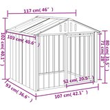  za pse s krovom crna 117 x 103 x 102 cm pocinčani čelik | Eponuda.com