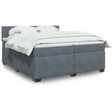  The Living Store Box spring postelja z vzmetnico temno siva 200x200 cm žamet - Box Spring Postelja, (21458252) Cene