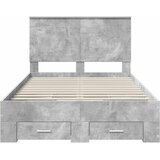  Krevetna konstrukcija s ladicama Betonski sivi 120 x 200 cm | shoptok.hr