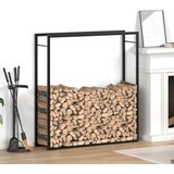  Stalak za drva za ogrjev mat crni 110x28x116 cm čelični | shoptok.hr