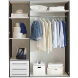 Modern Living omara s klasičnimi vrati lyss, bela, grafit, 155 cm | Shoptok.si