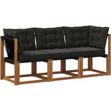 Vanjski srednji i kutni kauč s jastukom 3 Komad Prirodna - Prirodna i crno 2x corner +middle | shoptok.hr