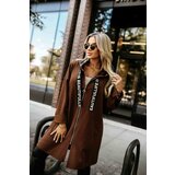 numoco basic 632-2 Casual coat with a zipper and fashionable details - chocolate | Shoptok.si