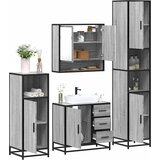 vidaXL 4-dijelni set kupaonskog namještaja siva boja hrasta drveni | shoptok.hr