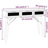  Konzolni stol smeđi 105x30x75 cm od borovine i prirodnog ratana | shoptok.hr