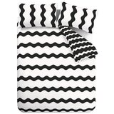 Sassy B Crno-bijela posteljina za bračni krevet/za produženi krevet 230x220 cm Waves – u