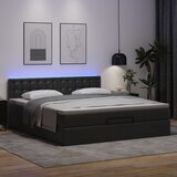  Otomanski krevet s madracima i LED crni 180x200 cm umjetna koža | shoptok.hr