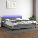  box spring s madracem LED tamnosivi 200x200 cm tkanina | shoptok.hr