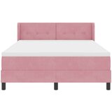  Krevet s uzdignutim dijelom i madracem Ružičasta 140x200 cm Baršun | shoptok.hr