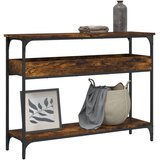 Konzolni stol s policama boja hrasta 100 x 29 x 75 cm drveni | Shoptok.si