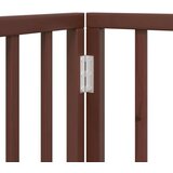 vidaXL Ograda za pse z vrati zložljiva 12 panelov rjava 960 cm les | Shoptok.si