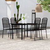  5-dijelni vrtni blagovaonski set crni | shoptok.hr