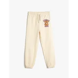 Koton Jogger Sweatpants with Tie Waist Teddy Bear Printed