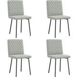 Furnova Jedilni stoli 4 kosi svetlo siv žamet, (21950500) | Shoptok.si