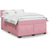vidaXL Box spring postelja z vzmetnico roza 160x200 cm žamet | Shoptok.si
