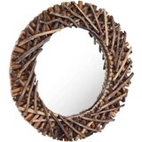  Zidno ogledalo od tikovine 60 cm okruglo | shoptok.hr