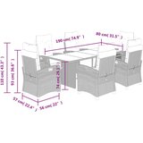 7-dijelni vrtni blagovaonski set sivi od poliratana | shoptok.hr