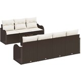  Vrtna garnitura - 8-dijelni set vrtnih sofa s jastučićima smeđi poli ratan 2-sjedna vrtna sofa s skladištem i jastučićima smeđi | shoptok.hr
