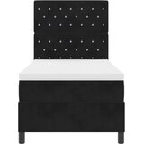  LED Box Spring Krevet s madracem Crna 100 x 200 cm Baršun | shoptok.hr