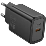 polnilec adapter N60 GaN PD 20W Type C - črn