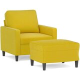  Fotelja s tabureom žuta 60 cm baršunasta | shoptok.hr