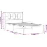  Metalni okvir za krevet s uzglavljem bijeli 107x203 cm | shoptok.hr