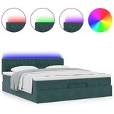vidaXL Otomanski posteljni okvir z vzmetnico temno zelena 180x200cm | Shoptok.si