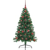 vidaXL Umjetna preddekorirana božićna jelka Zelena 120 cm PVC | Shoptok.si