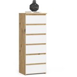 AKORD KOMODA CL6 OAK ARTISAN / WHITE, (21703247) Cene